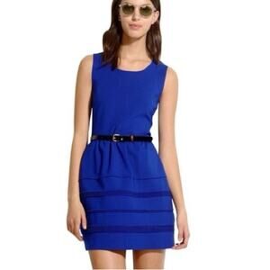 Madewell Silhouette Dress Royal Blue Ponte Knit Sleeveless Size XS
